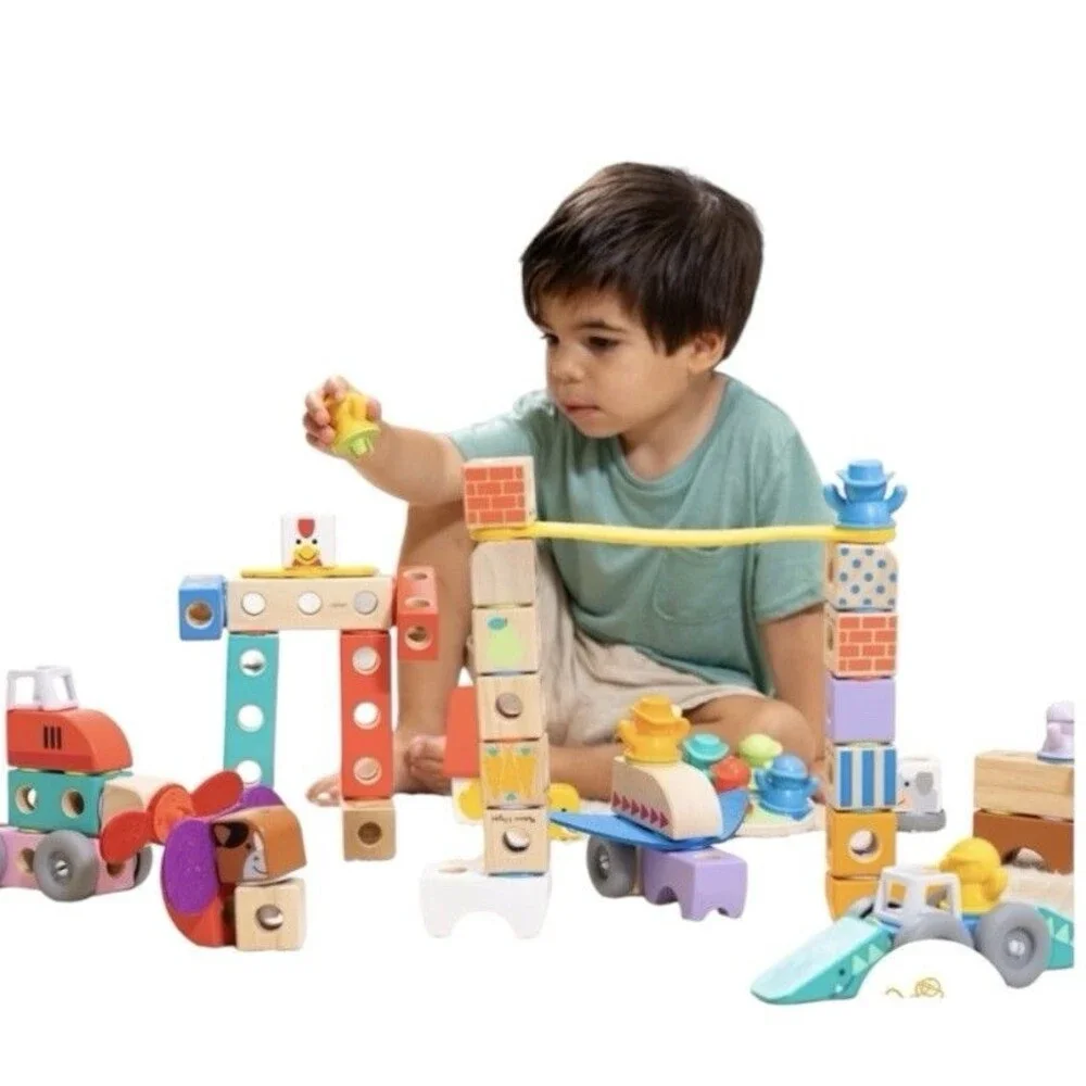 Melissa & Doug Blockables Farm Friends Snap & Play Mix & Match 16 Pieces